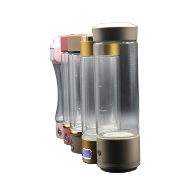 Venta de botella de vidrio de agua de hidrógeno eléctrica de luz colorida inteligente saludable superior SPE generador de agua portátil HHO